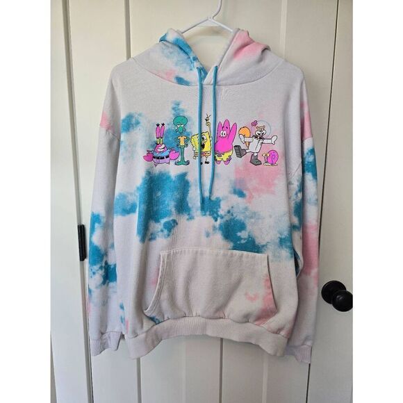 SpongeBob Squarepants Hoodie Sz L Tye Dye - Picture 1 of 6